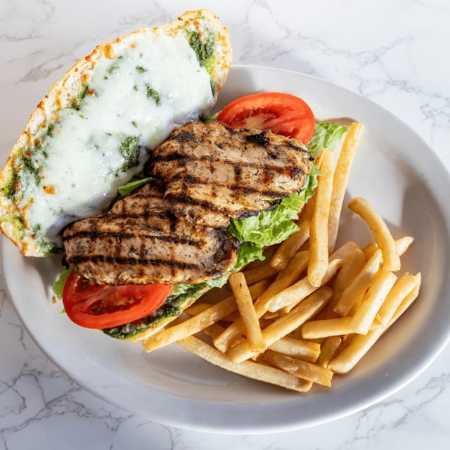 Grilled Chicken Pesto Sandwich.