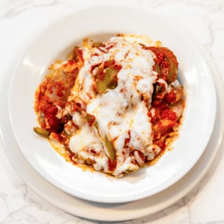 2 Sausages with Peppers and Cheese