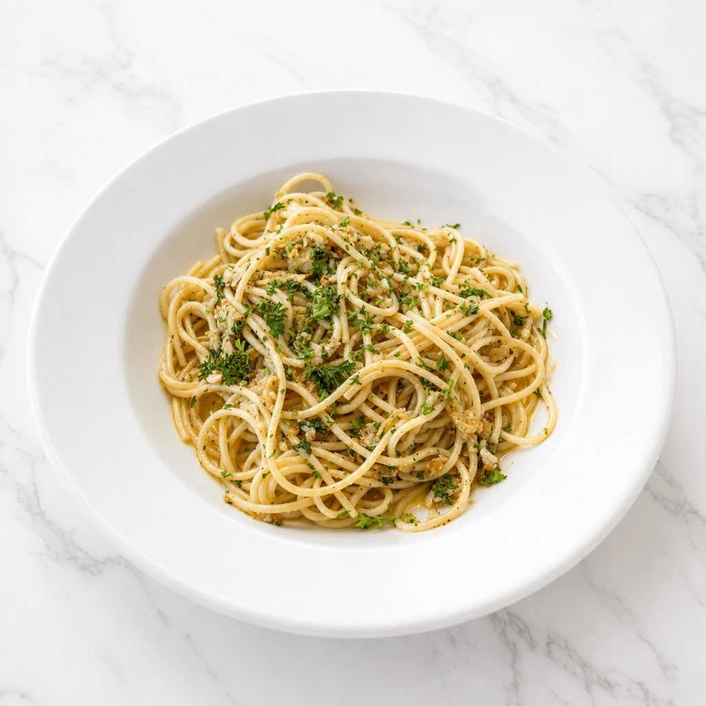 Spaghetti w/Garlic Oil.