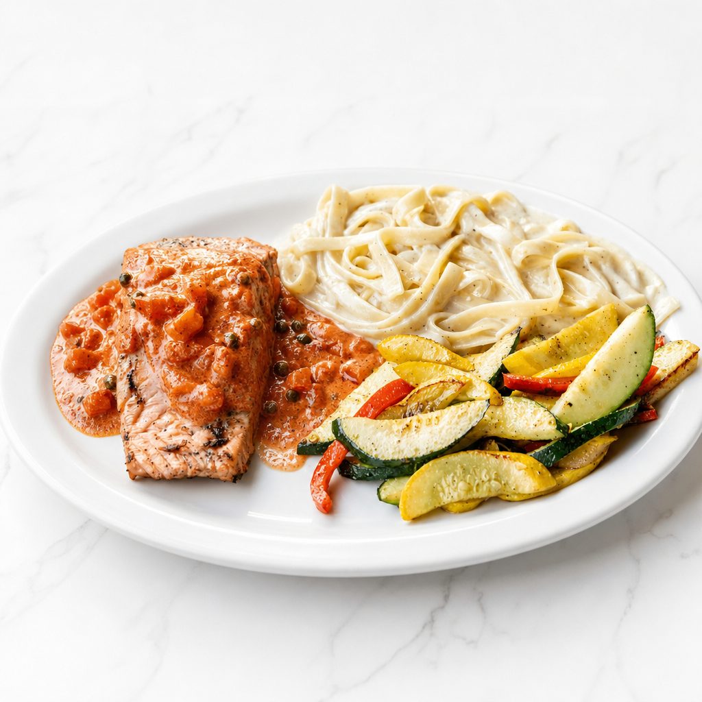 Grilled Salmon Dinner.