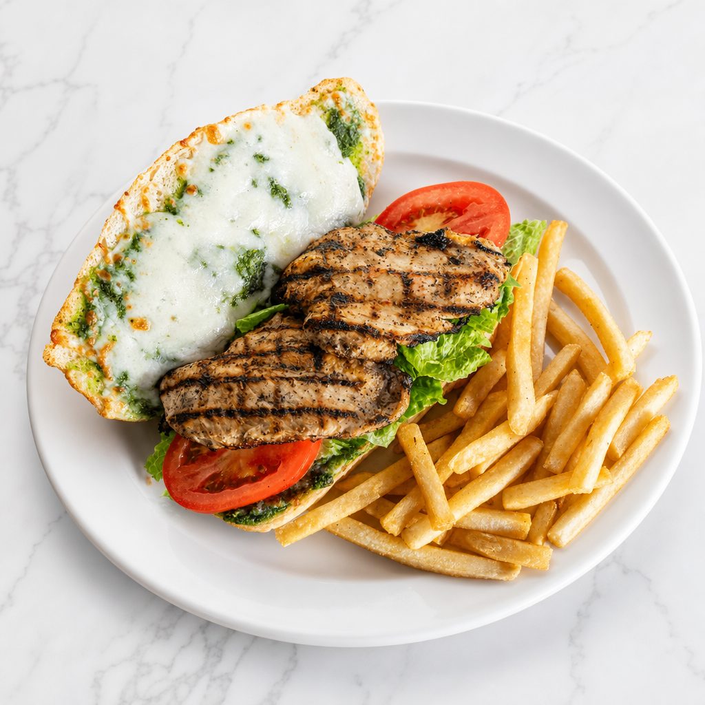 Grilled Chicken Pesto Sandwich.