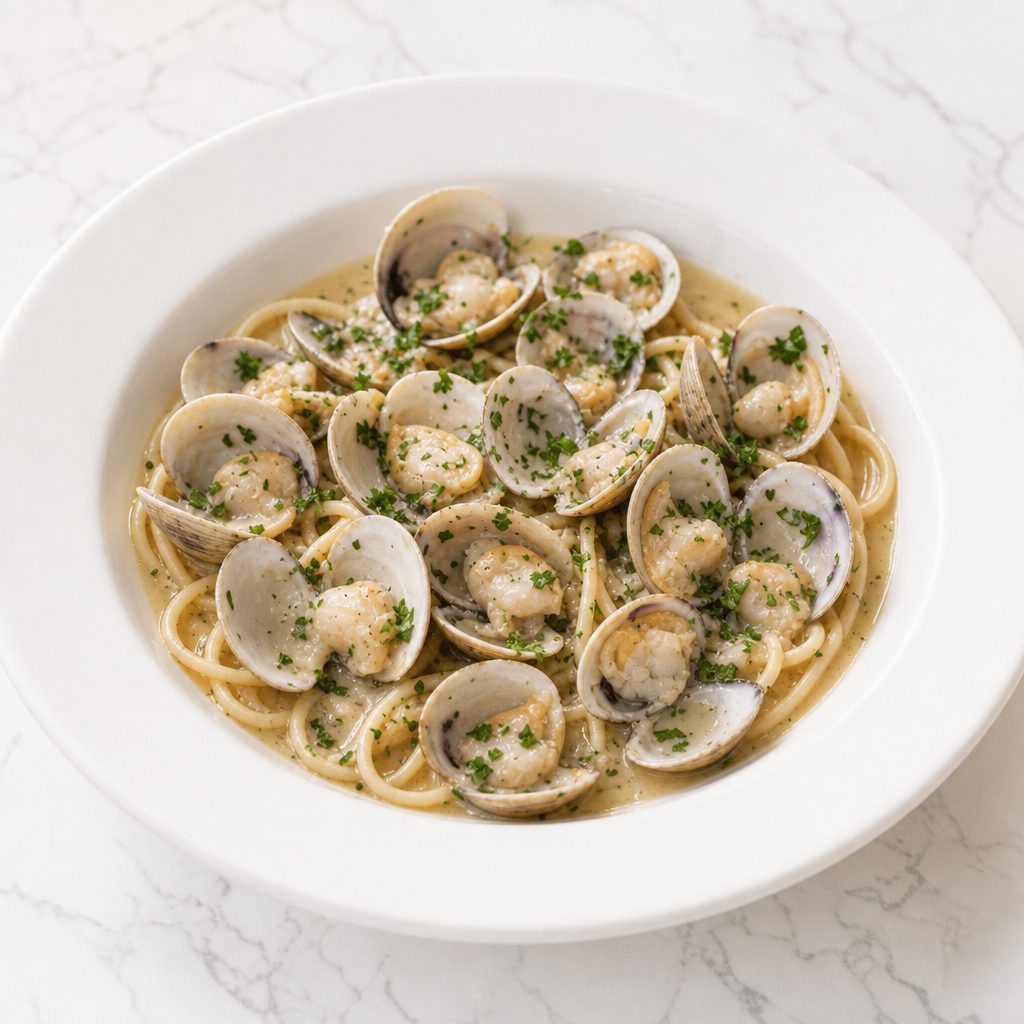 Luisa's Linguini with Clam Sauce.