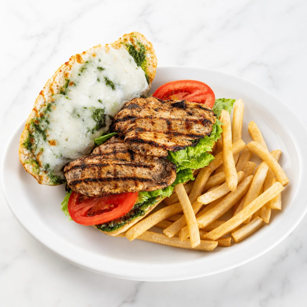 Grilled Chicken Pesto Sandwich.