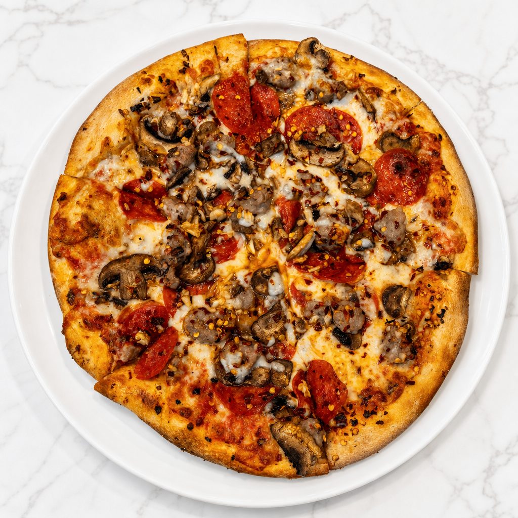 Large Babo's Special Pizza.