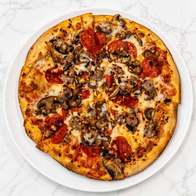 Large Babo's Special Pizza.