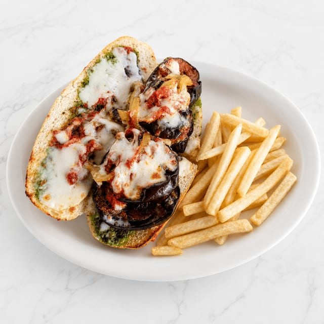 Eggplant Pesto Sandwich.