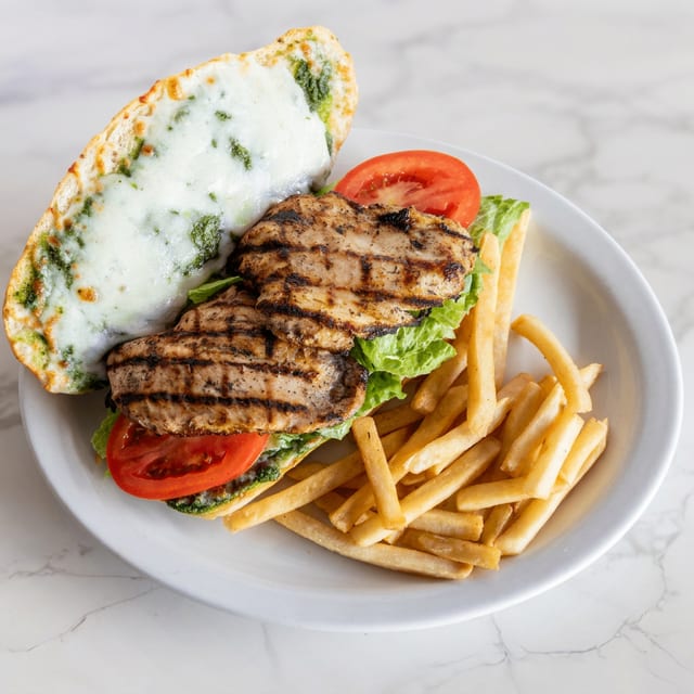 Grilled Chicken Pesto Sandwich.