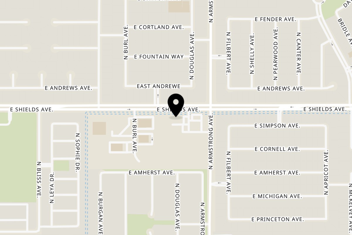 Map showing the location of DiCicco's Italian Restaurant DiCicco's - Shields on 6407 E Shields Ave in Fresno